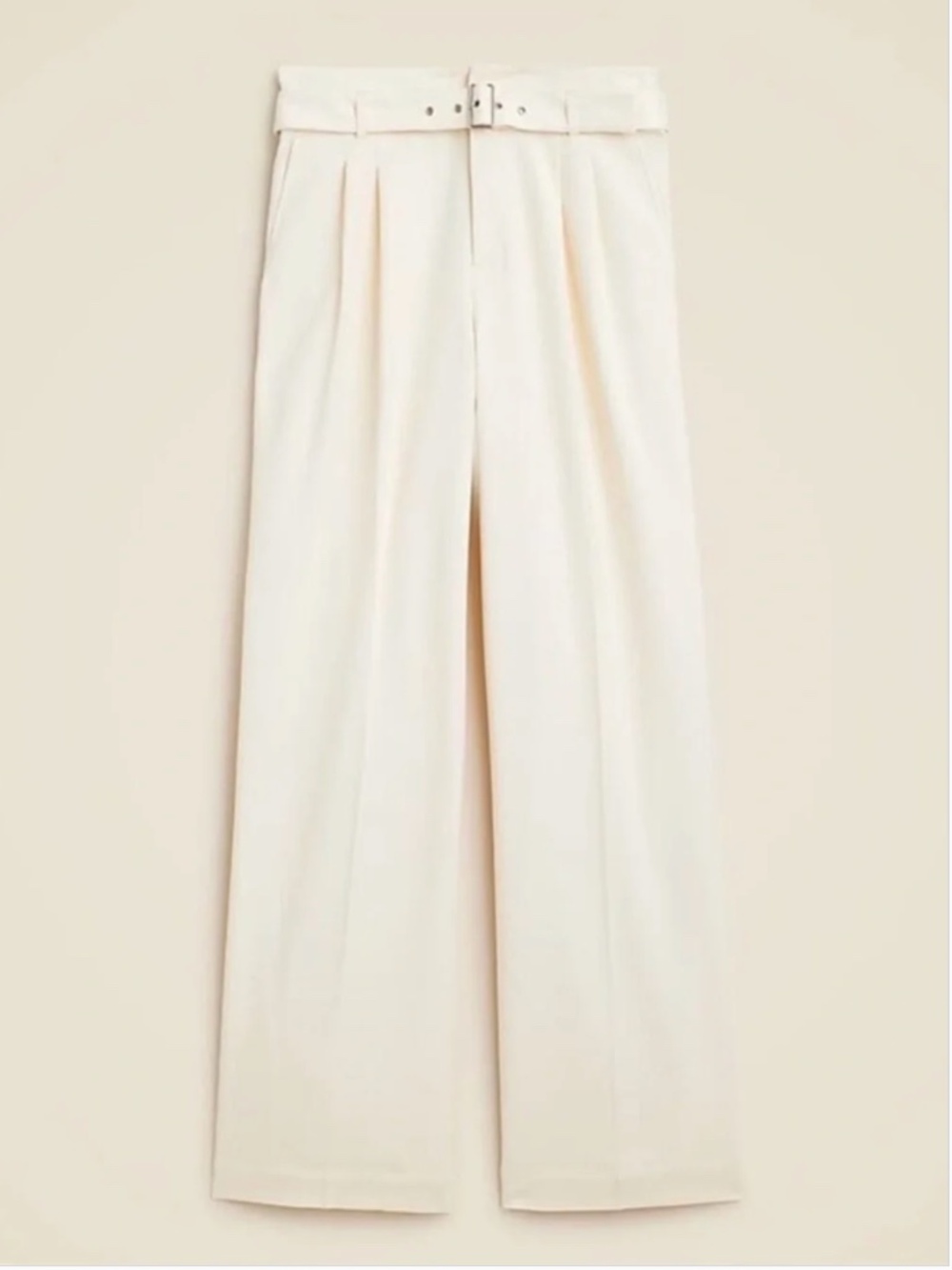 J. Crew Belted wide-leg trouser in city twill
